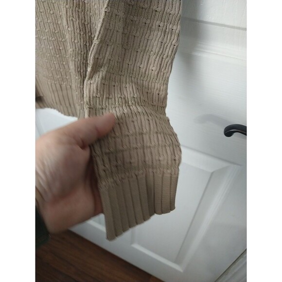 Liz Claibourne Woman L Brown Crew Pullover Casual Office Sweater Wide Ribbed Hem - Picture 4 of 8